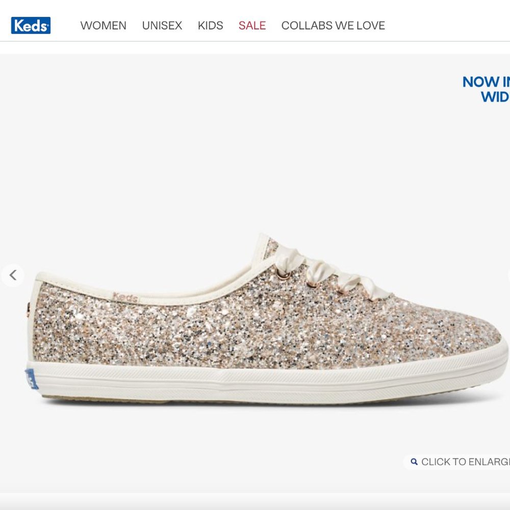 Women's Keds x kate spade new york Champion Glitter Rose Gold Multi Size 9